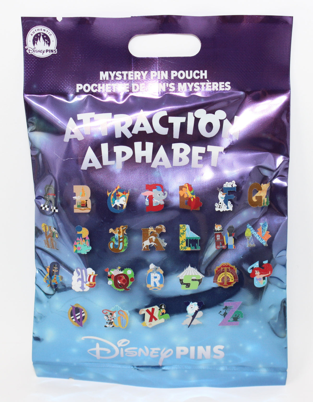 Attraction Alphabet Mystery Disney Pin Pack