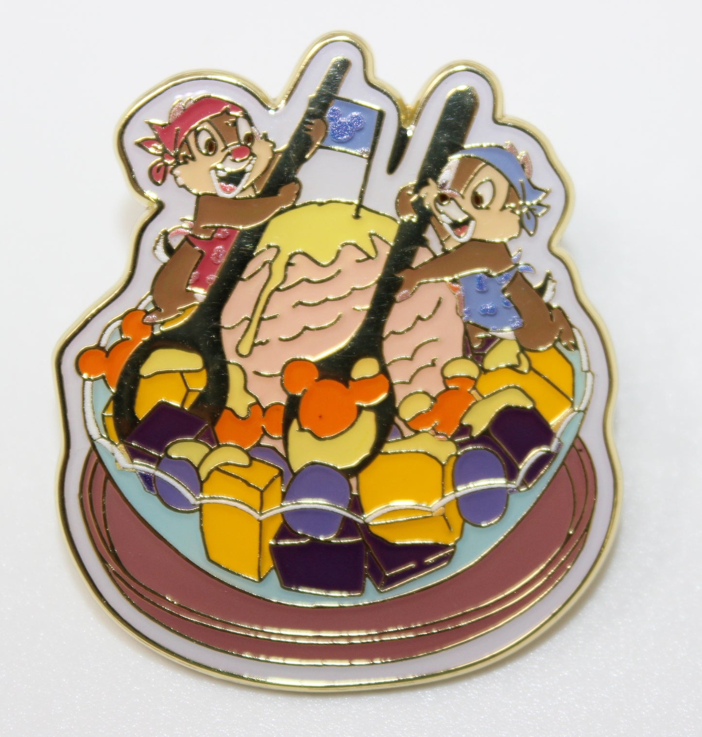 Chip & Dale Fruit and Ice Cream Sundae Hong Kong Cuisine Mystery Disney Pin