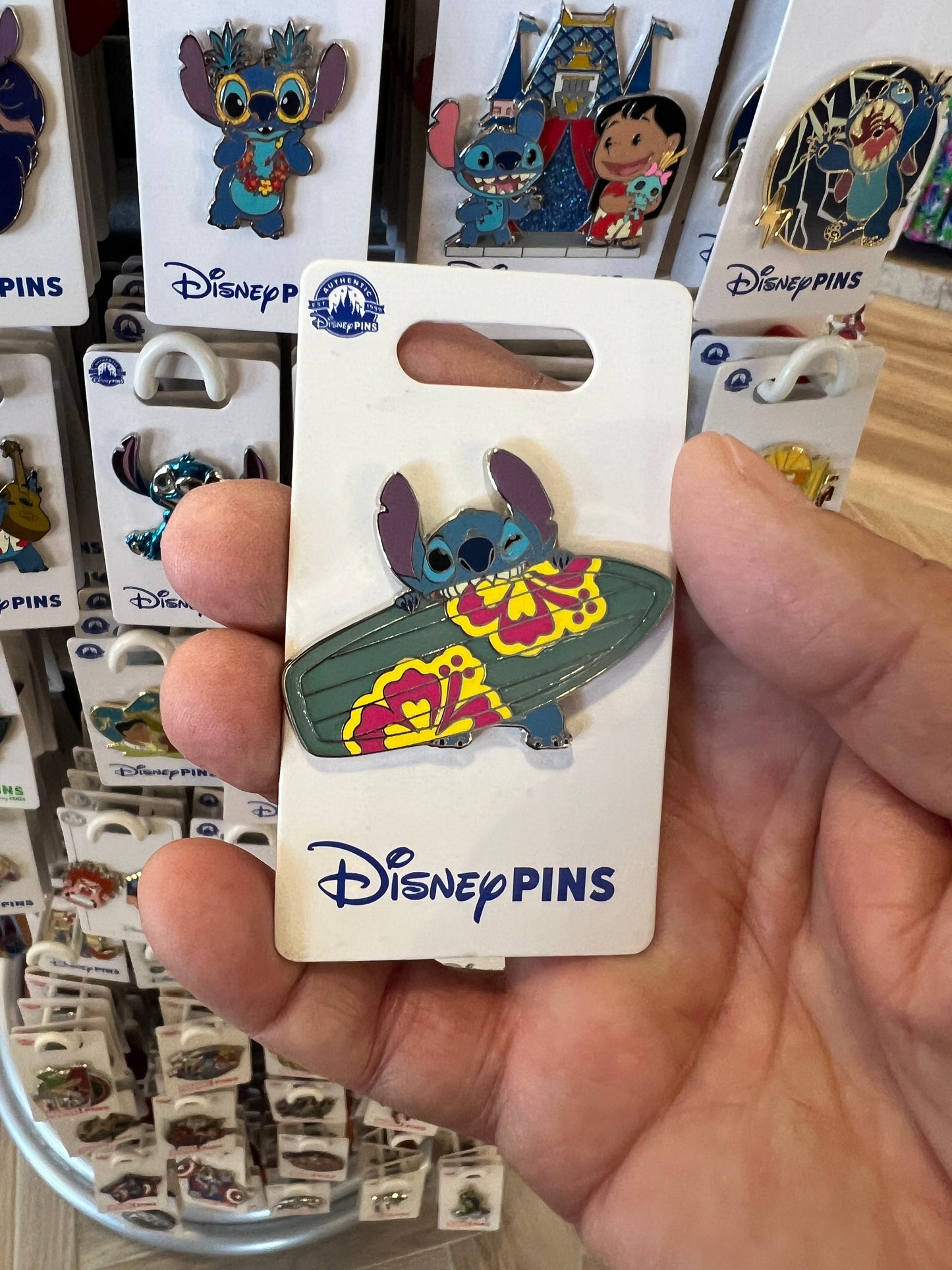 Surfboard Stitch Disney Pin
