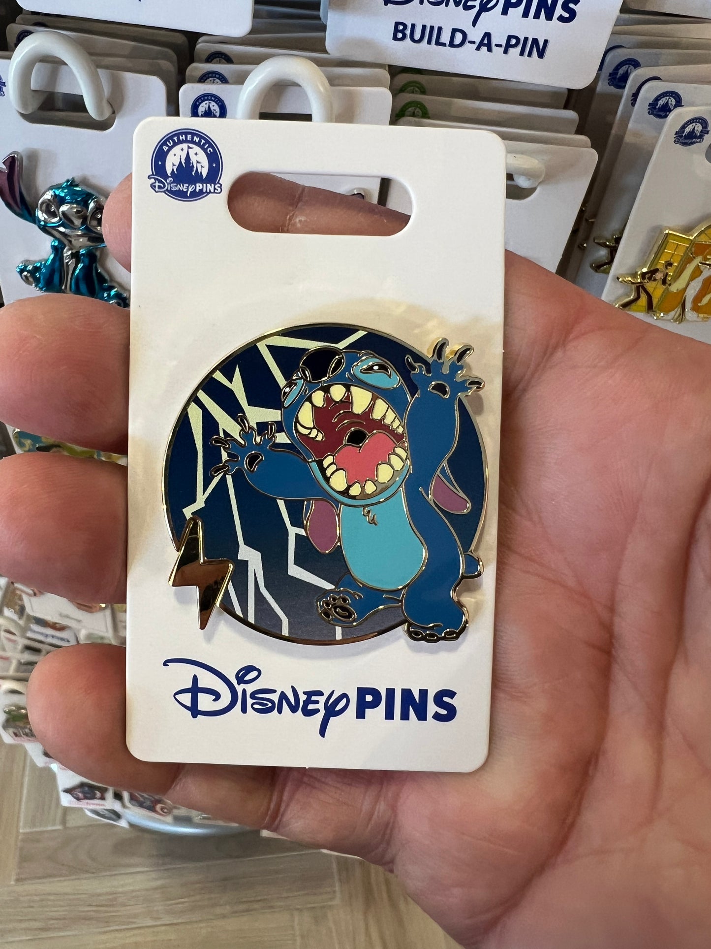 Stitch with Lightning Disney Pin