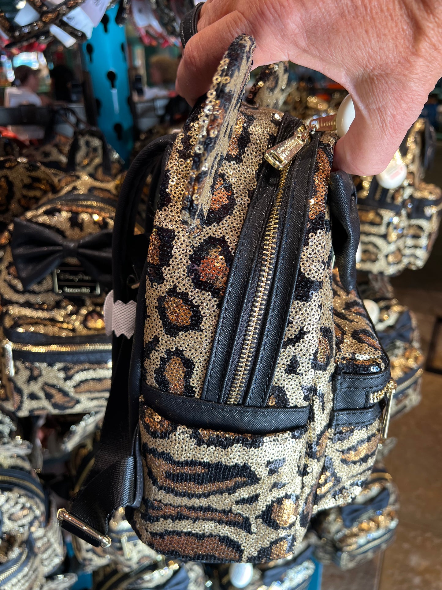 Sequin Cheetah Print Loungefly Mini Backpack