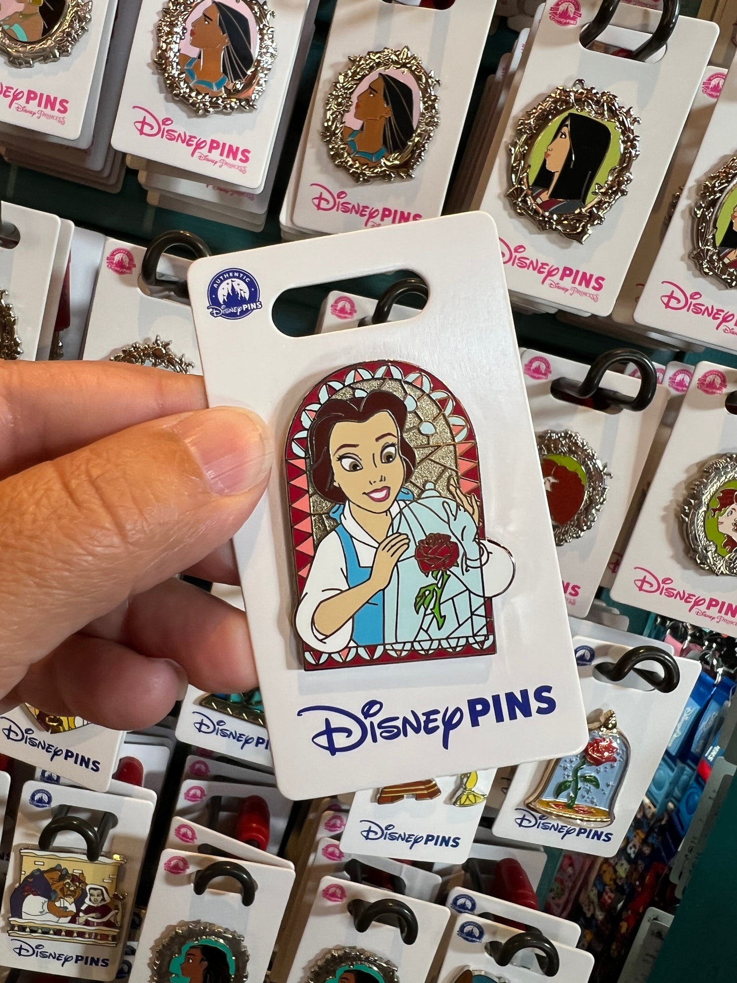 Beauty and the Beast Belle & Enchanted Rose Disney Pin