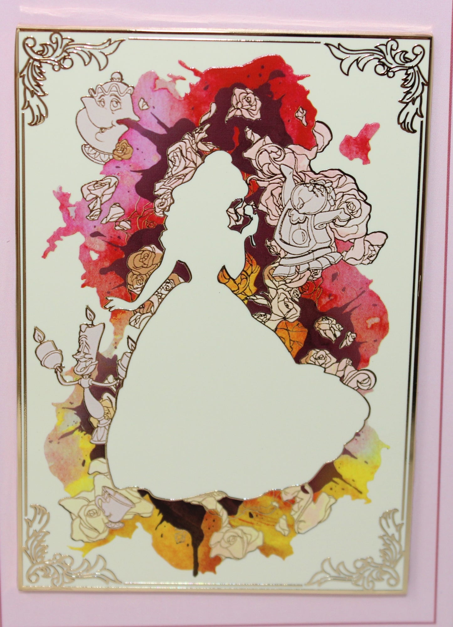 Belle Disney Princess Watercolor Portraits Pink a la Mode Jumbo Disney Pin