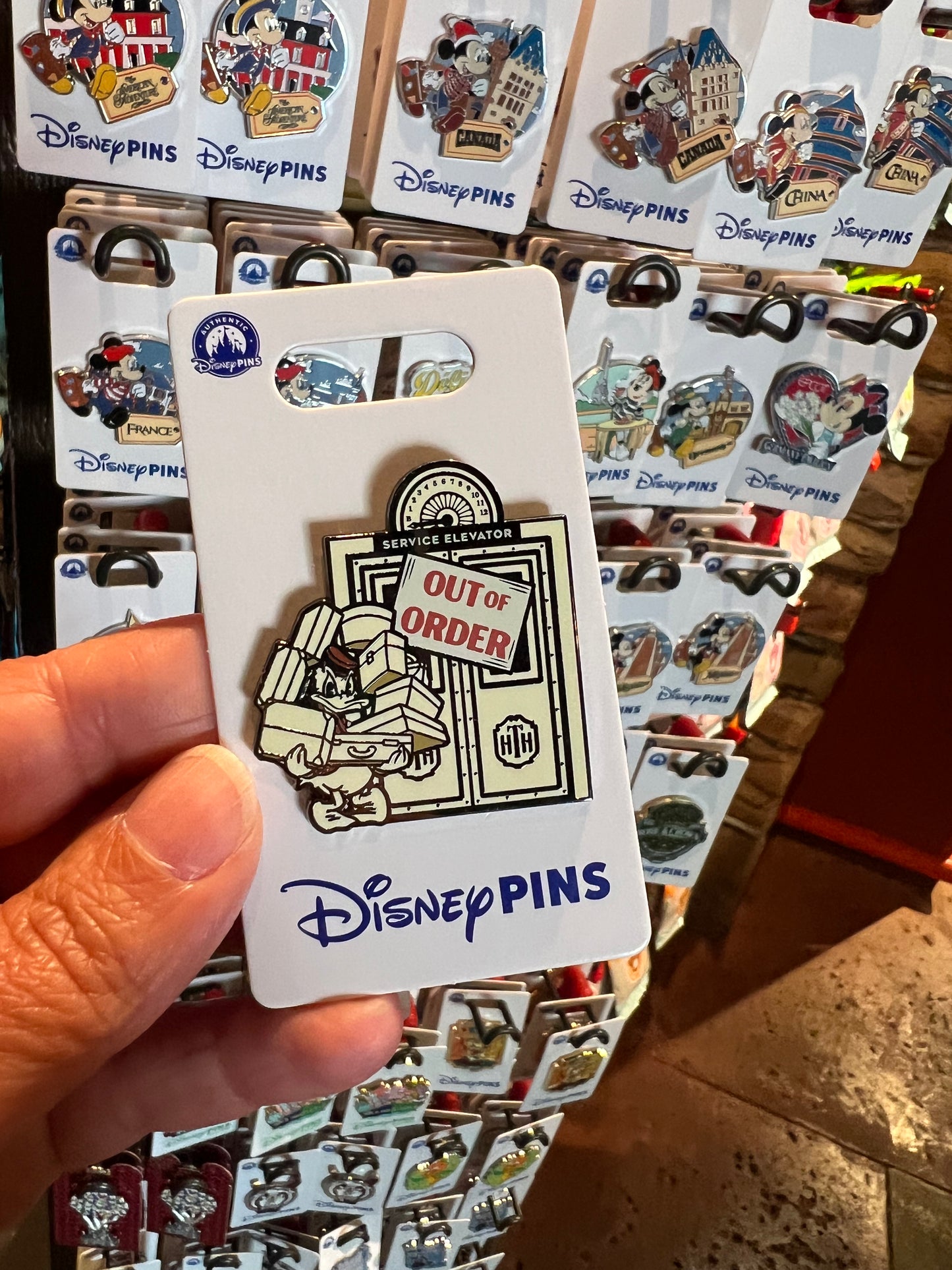 Donald Duck Out of Service Tower of Terror Disney Pin