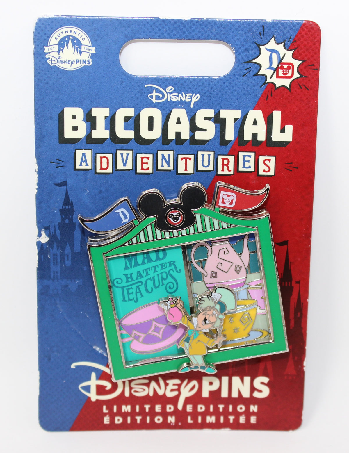 Mad Hatter Teacups Bicoastal Adventures Disney Pin