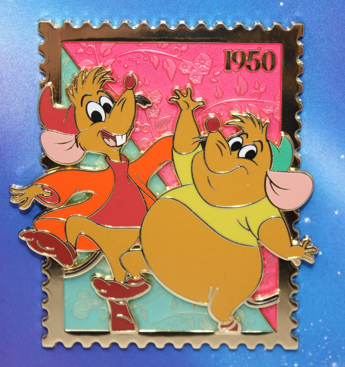 Jaq & Gus Royal Stamps Pink a la Mode Signature Edition Disney Pin