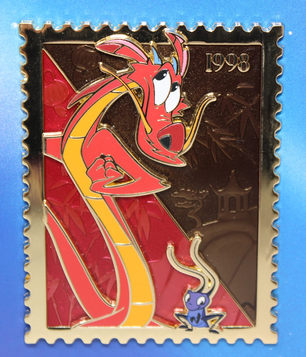 Mushu & Cri-Kee Royal Stamps Pink a la Mode Disney Pin