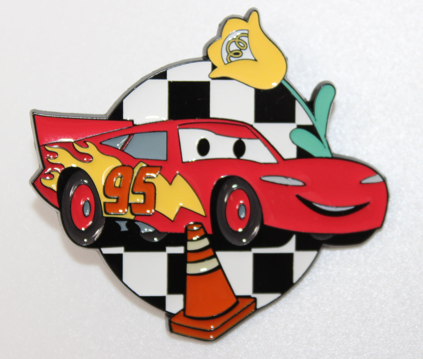 Lightning McQueen Cars Checker Hot Topic Exclusive Mystery Pin