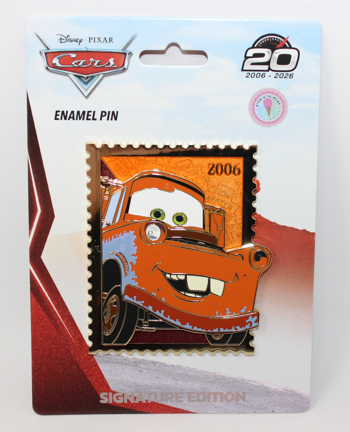 Mater the Greater Royal Stamps Pink a la Mode Signature Edition Disney Pin