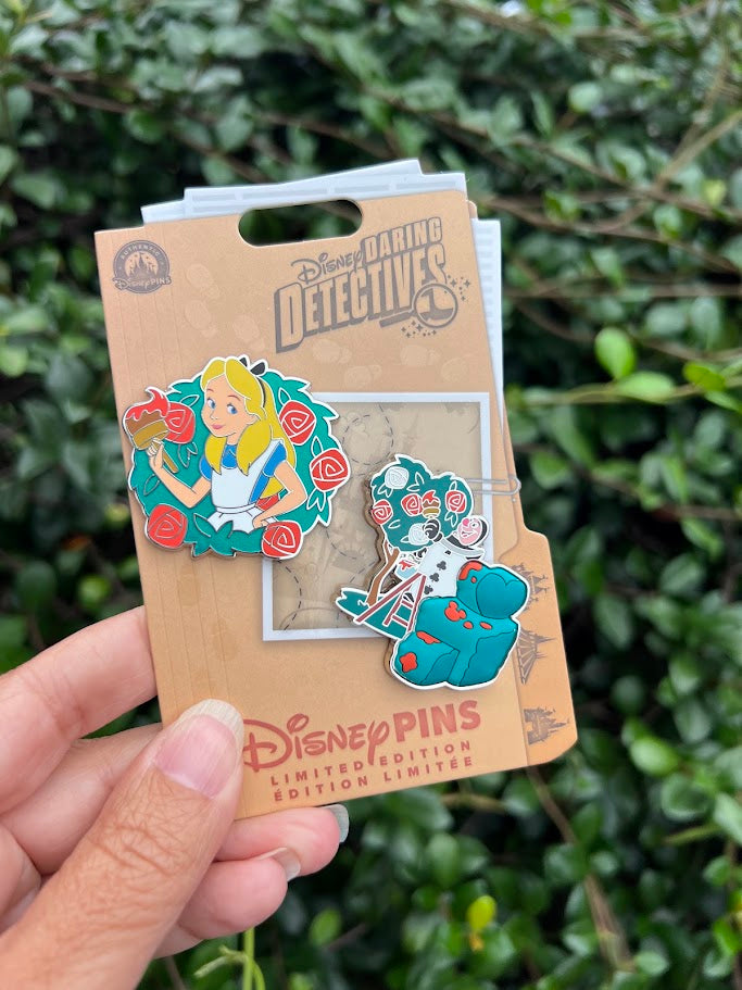 Alice in Wonderland Disneyland Daring Detectives Limited Edition Pin Set