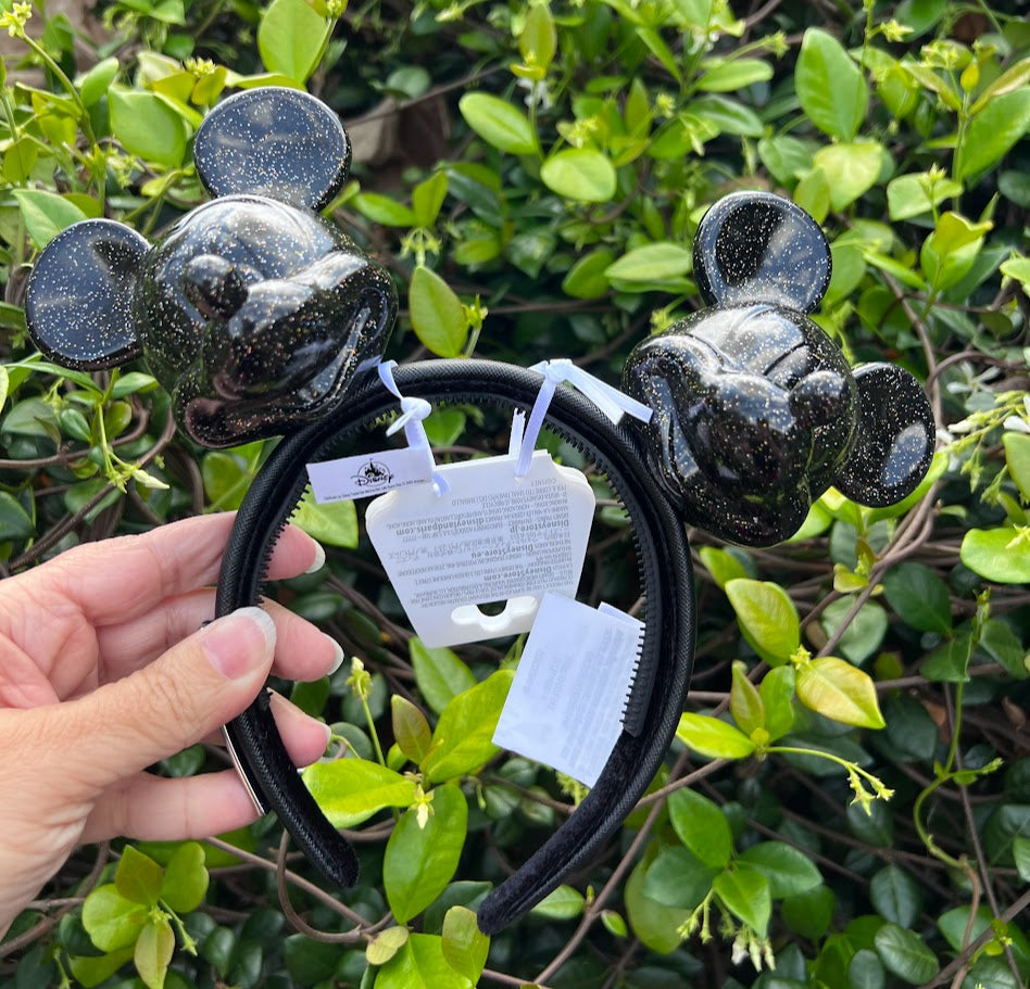 Black Glitter Mickey Mouse Minnie Ears Loungefly Headband  display picture 1