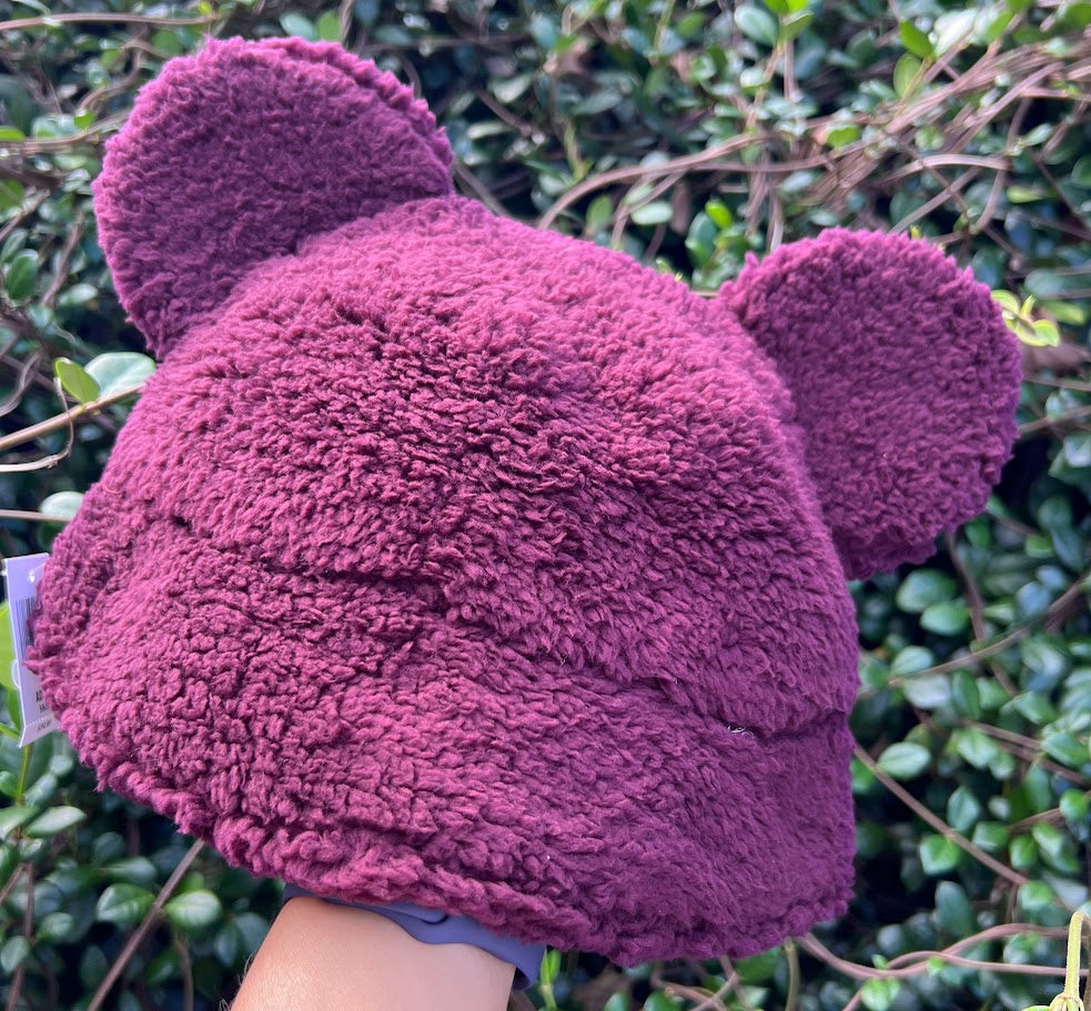 Burgundy Mickey Mouse Ears Sherpa Beanie