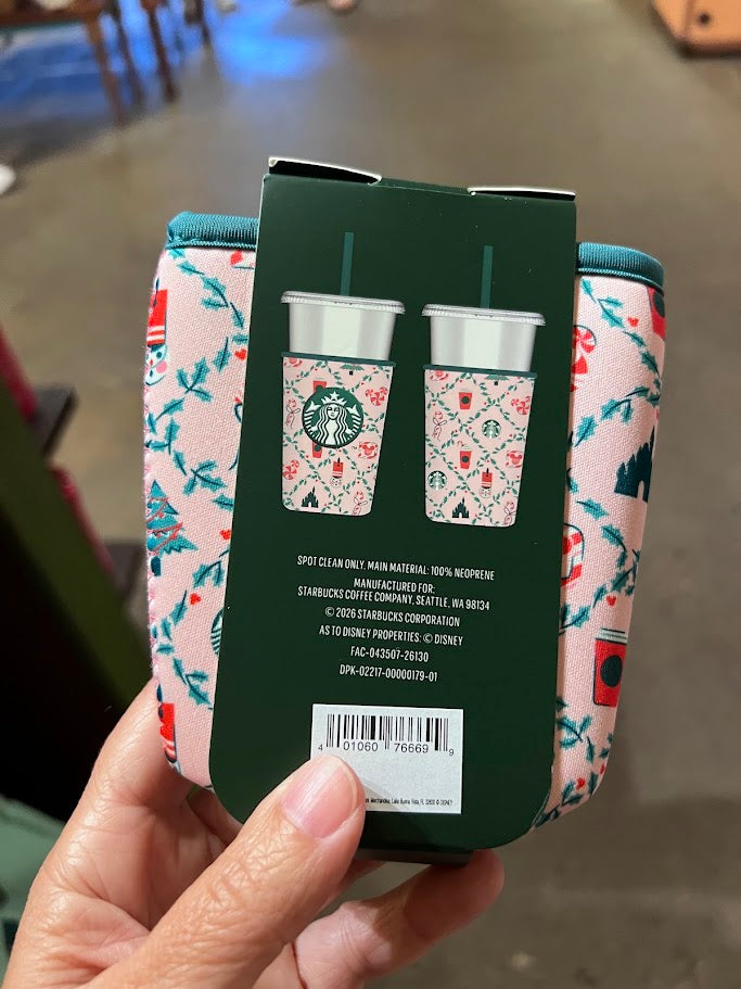 Mint to be at the Merriest Place on Earth Starbucks Fabric Cup Sleeve for 24 oz Cold Cups