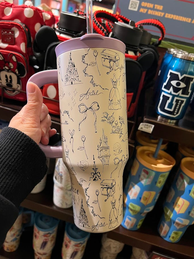 Disney Princess Sketches Metal Tumbler 40 oz.