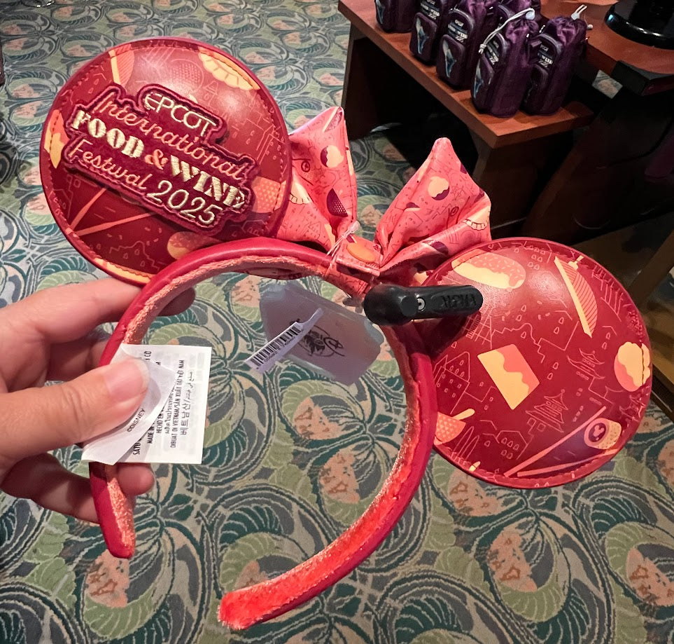 Mickey & Donald 2025 Epcot Food & Wine Festival Minnie Mouse Ears Headband