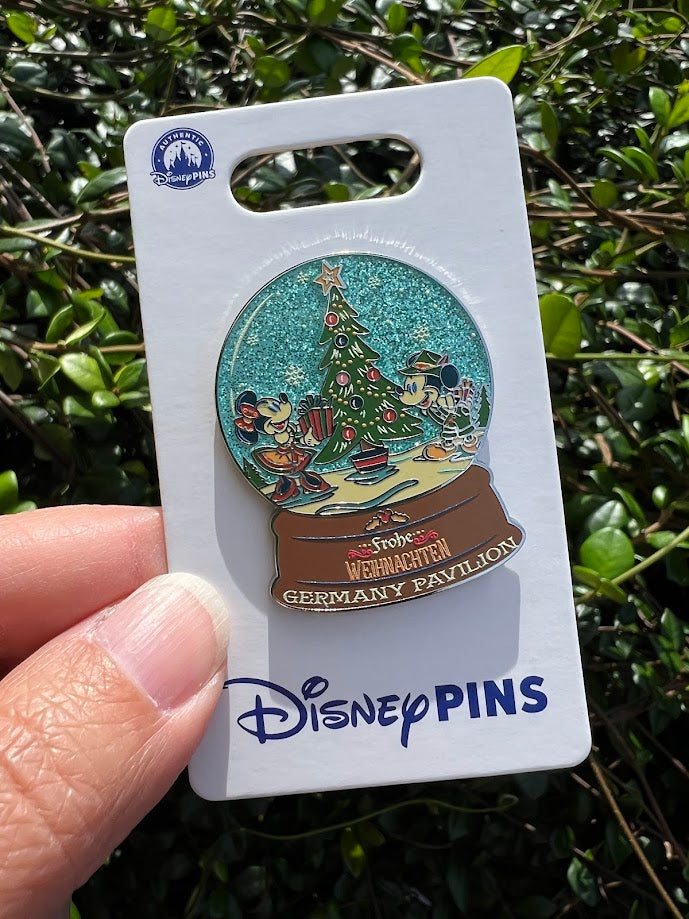 Mickey & Minnie Christmas Snow Globe Germany Pavilion Disney Pin