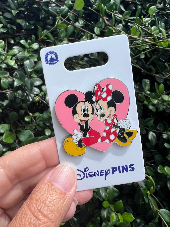 Mickey & Minnie Pink Heart Disney Pin