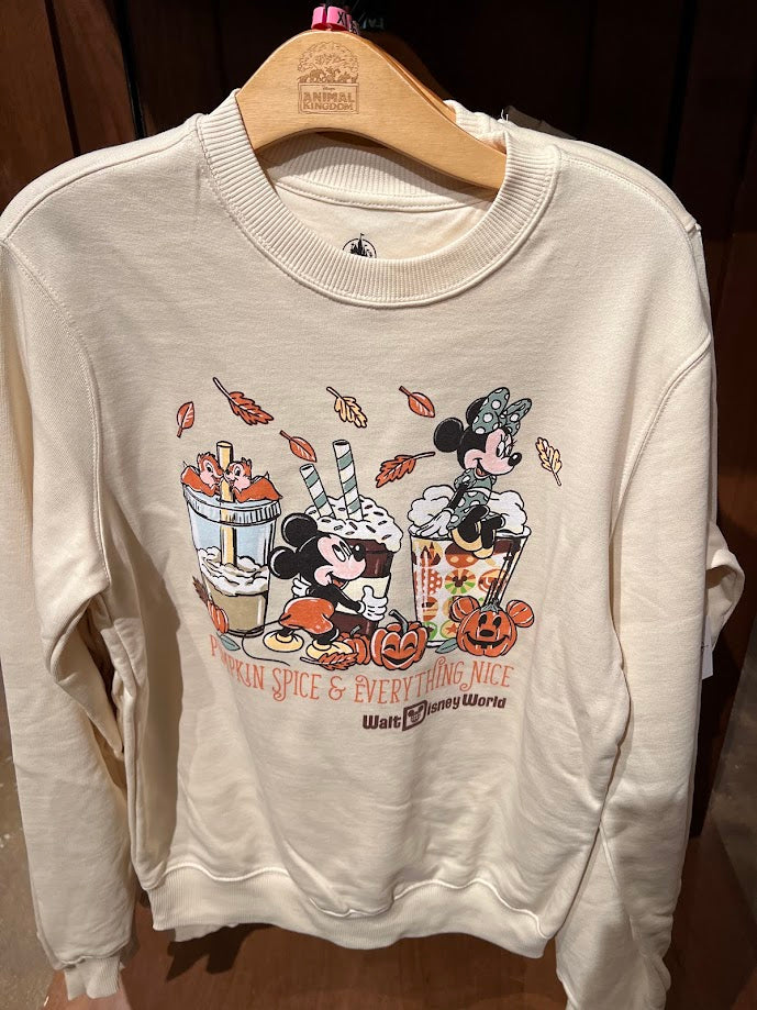 Mickey & Minnie Pumpkin Spice & Everything Nice Walt Disney World Adult Sweatshirt