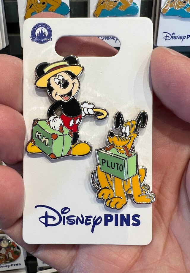 Mickey & Pluto Suitcases Disney Pin Set