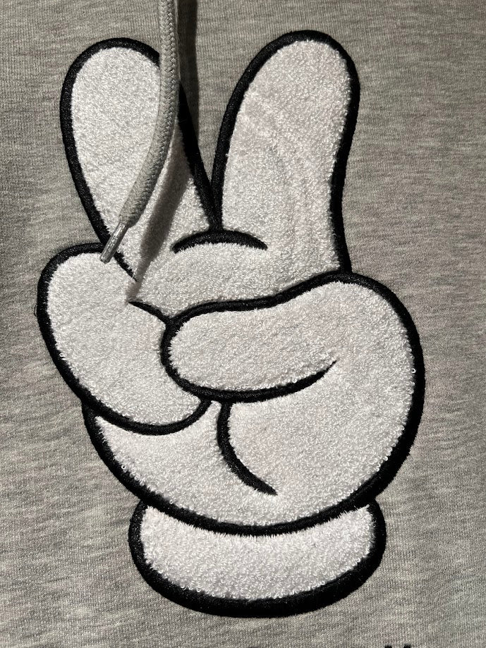 Mickey Mouse Peace Sign Pullover Adult Hoodie