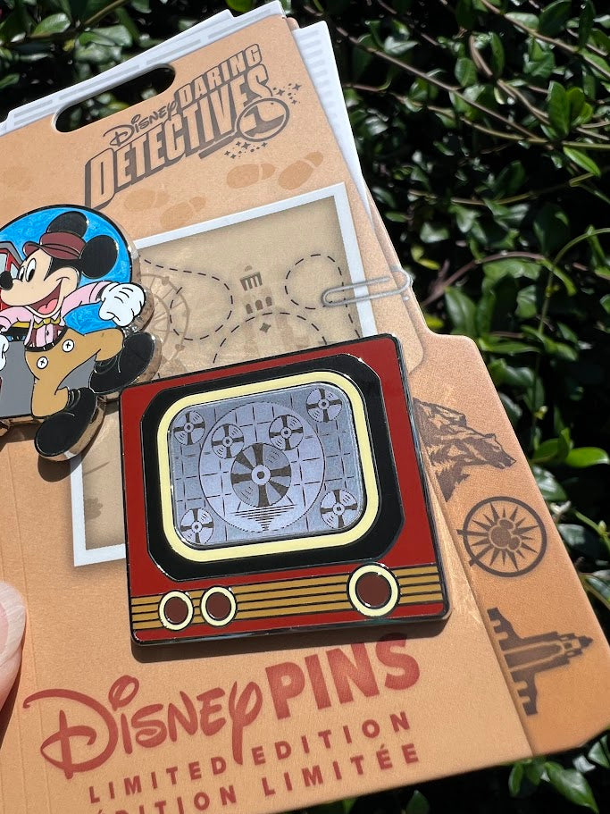 Red Car Trolley Disneyland Daring Detectives Limited Edition Pin Set