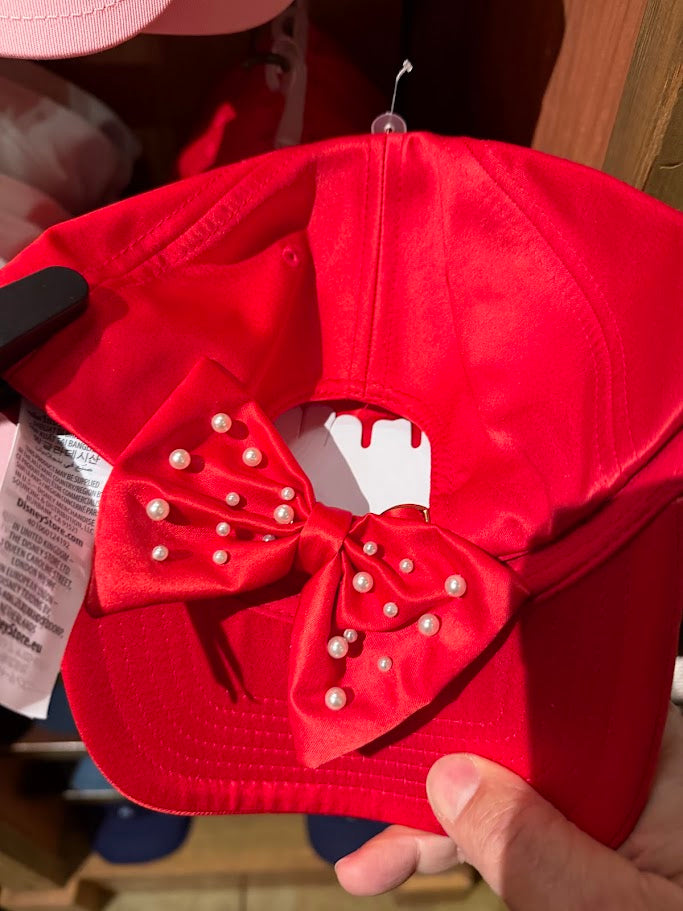 Minnie Mouse Pearls & Bow Disney Parks Baseball Cap