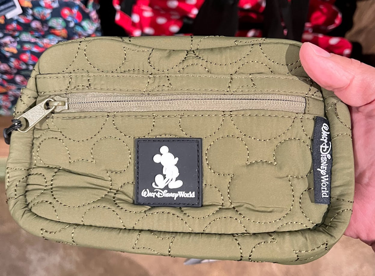 Olive Quilted Mickey Mouse Walt Disney World Fanny Pack