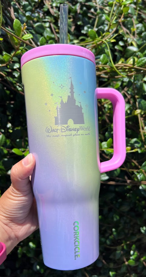Pastel Gradient Walt Disney World Most Magical Place Corkcicle Metal Tumbler