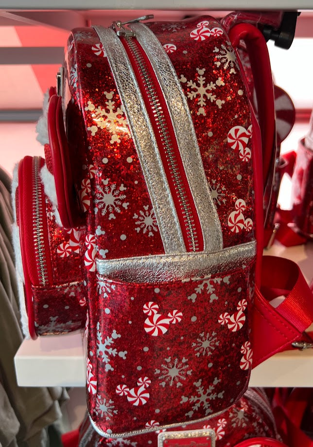 Peppermint Mickey Icon Christmas Loungefly Disney Mini Backpack