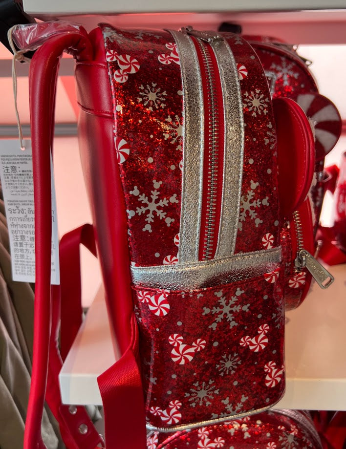 Peppermint Mickey Icon Christmas Loungefly Disney Mini Backpack