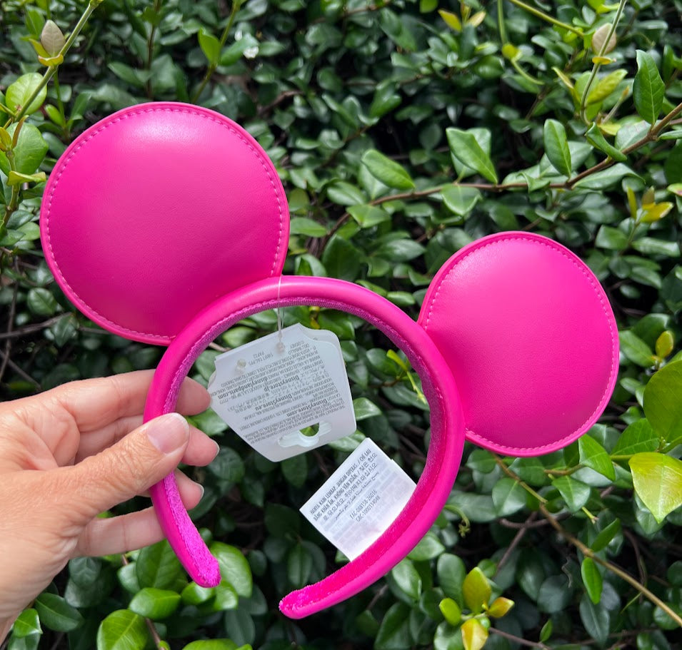 Pink WDW Logo Mania Minnie Mouse Ears Headband
