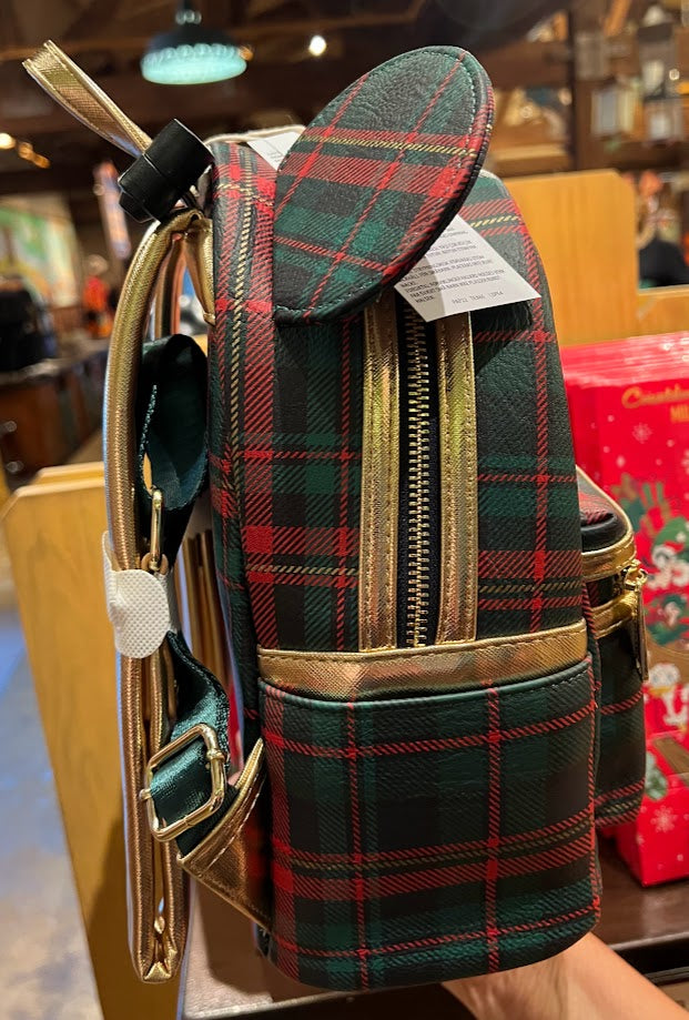 Plaid Christmas Loungefly Disney Mini Backpack