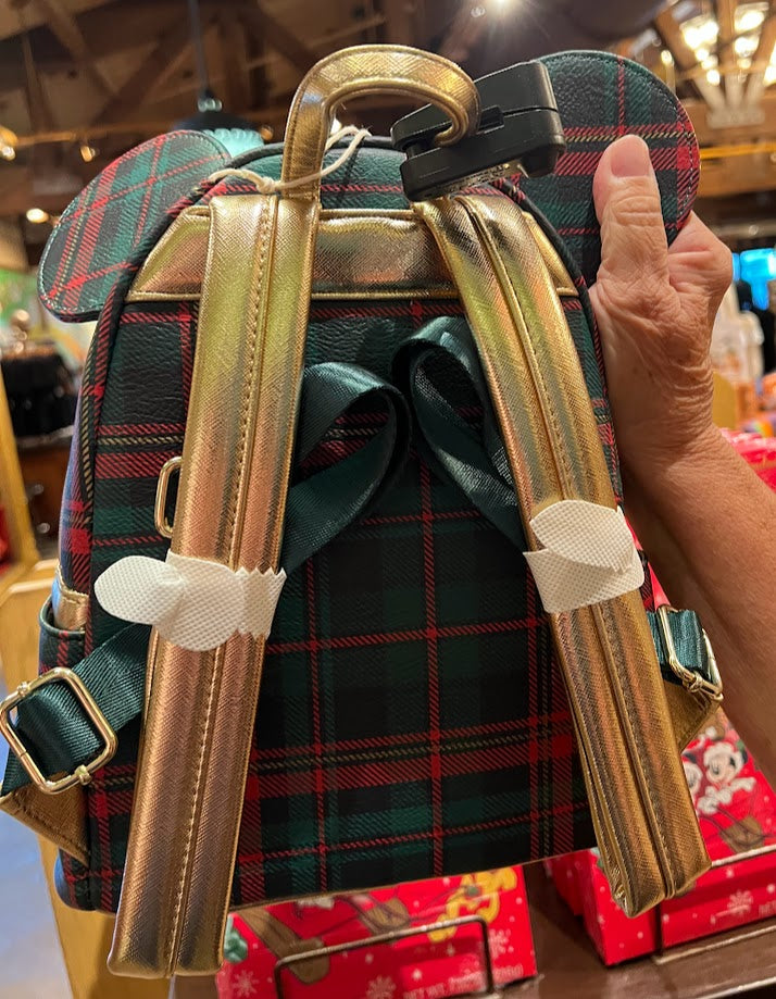 Plaid Christmas Loungefly Disney Mini Backpack