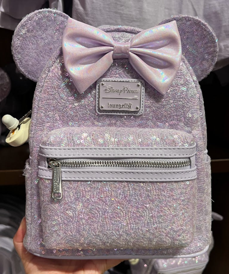 Shimmering Lavender Sequined Disney Loungefly Mini Backpack