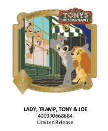 Tony's Restaurant Lady & the Tramp 70th Anniversary Limited Release Disney Pin