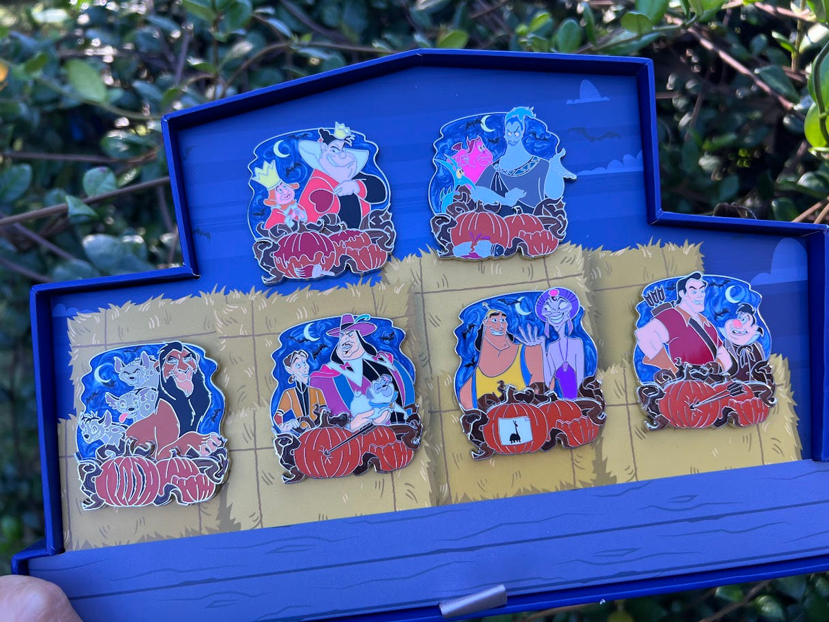 2026 Vile Vines and Villains Halloween Disney Pin Boxed Set