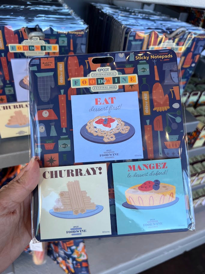 2026 Epcot Food & Wine Festival Sticky Notepad Set