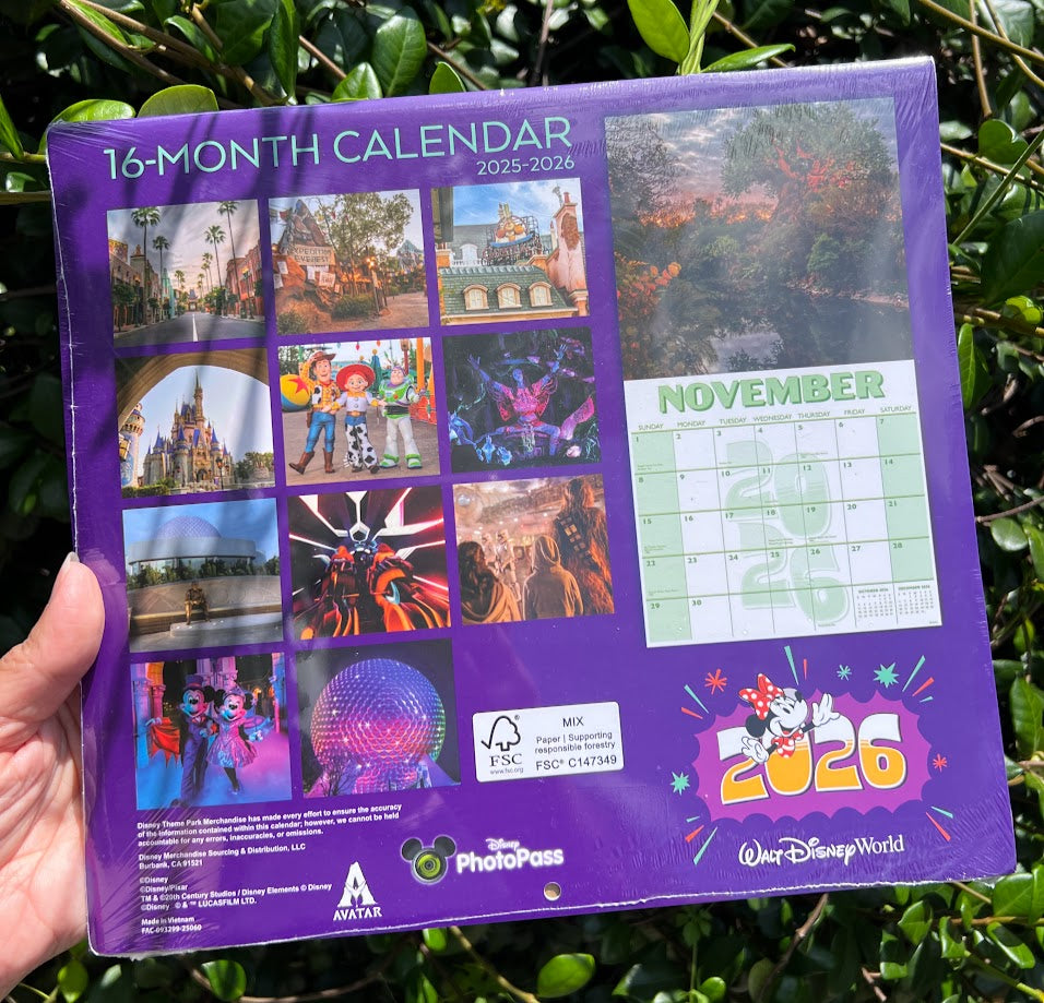 2026 Walt Disney World 16 Month Calendar Shopping the Parks