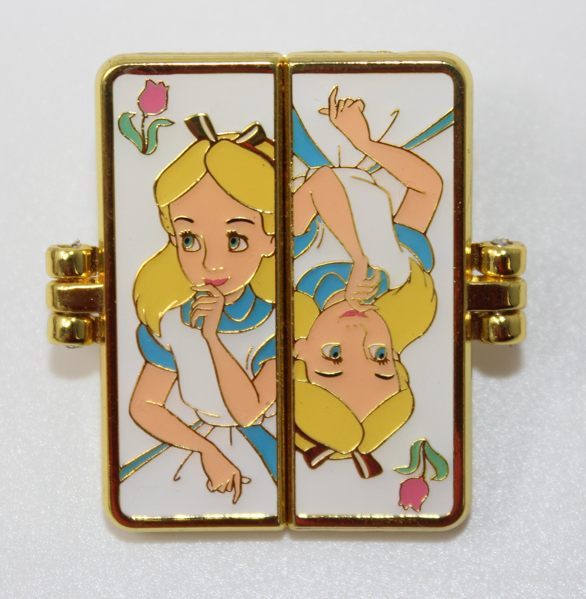 Alice & Golden Afternoon Flowers Hinged Cards Mystery Loungefly Pin