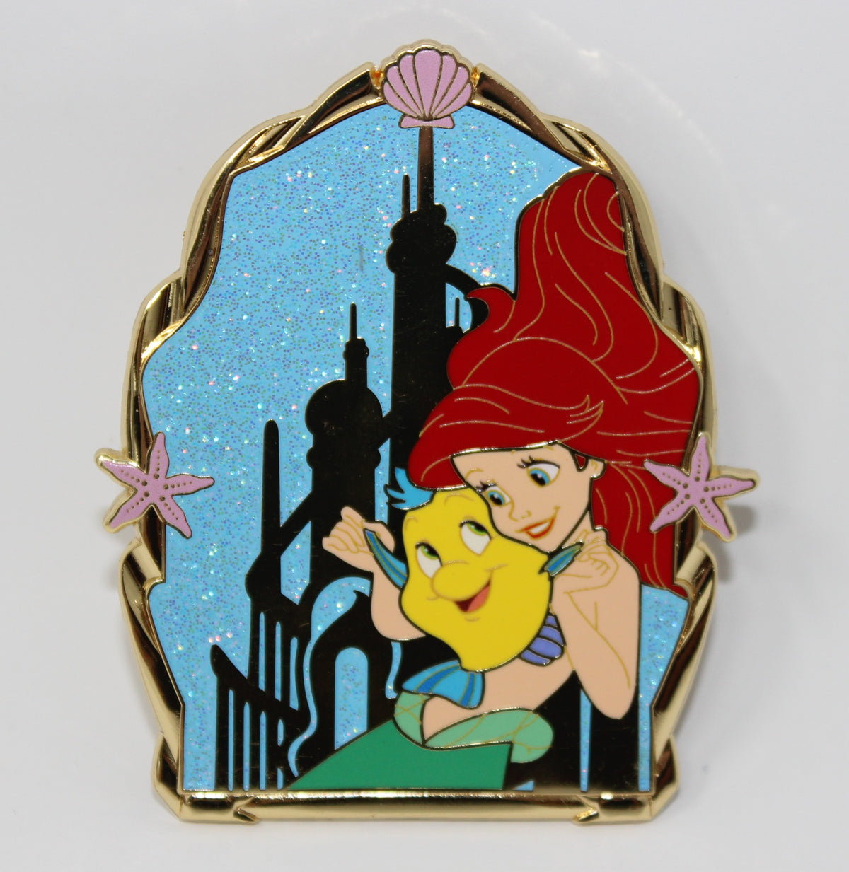 Ariel & Flounder Princesses Pals & Castles Pink a la Mode Jumbo Mystery Disney Pin