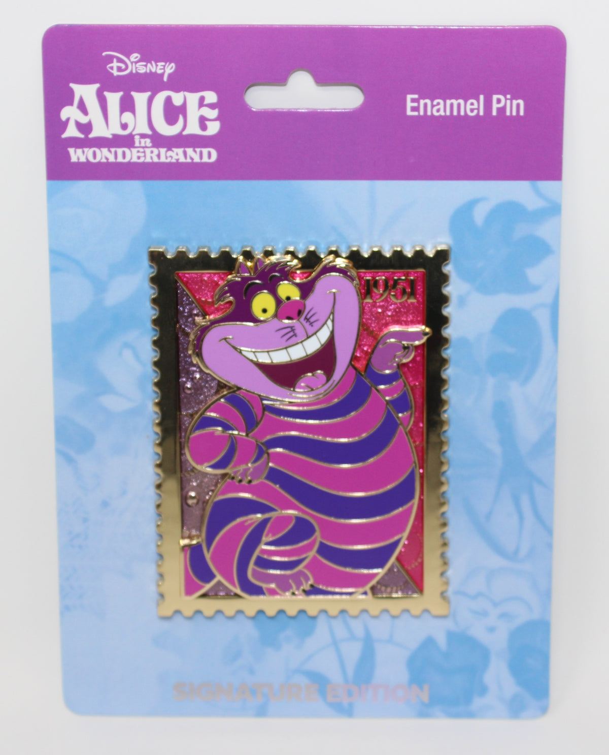Cheshire Cat Royal Stamps Pink a la Mode Disney Pin