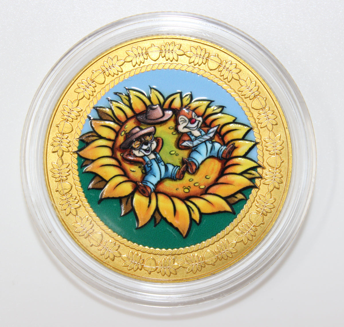 Chip & Dale Sunflower Epcot Disney Medallion