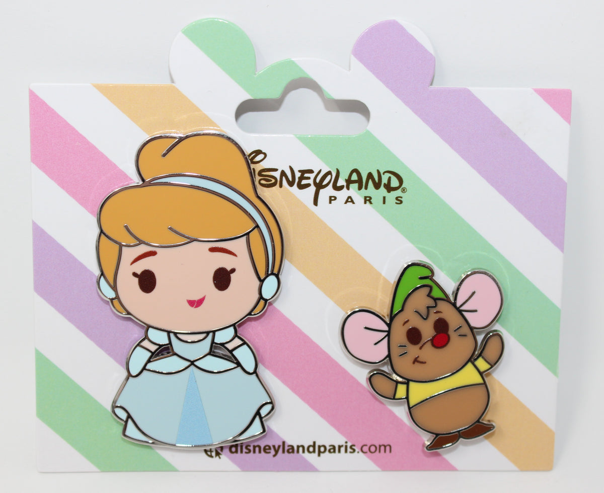 Cinderella & Gus Princesses & Sidekicks Disneyland Paris Pin Set