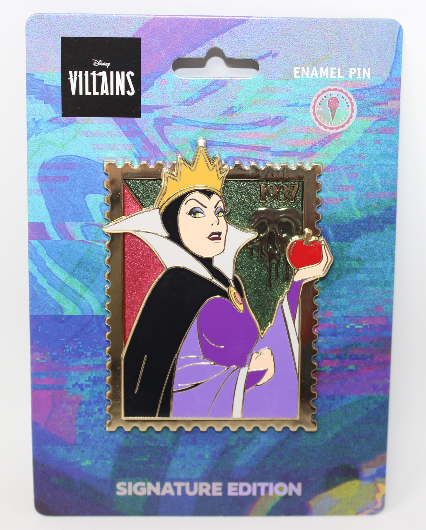 Evil Queen Royal Stamps Pink a la Mode Disney Pin