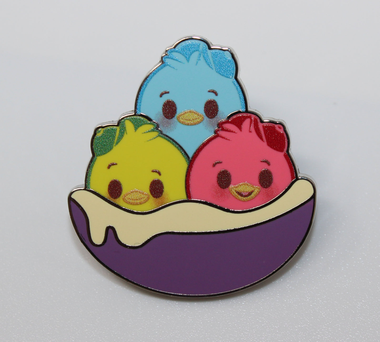 Huey Dewey & Louie Cereal Bowl with Fruit Munchlings Series 4 Mystery Disney Pin