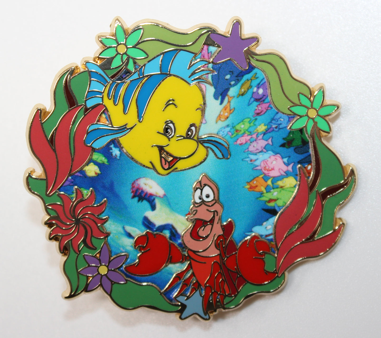 Sebastian & Flounder Little Mermaid Sidekicks Pink a la Mode Jumbo Mystery Disney Pin