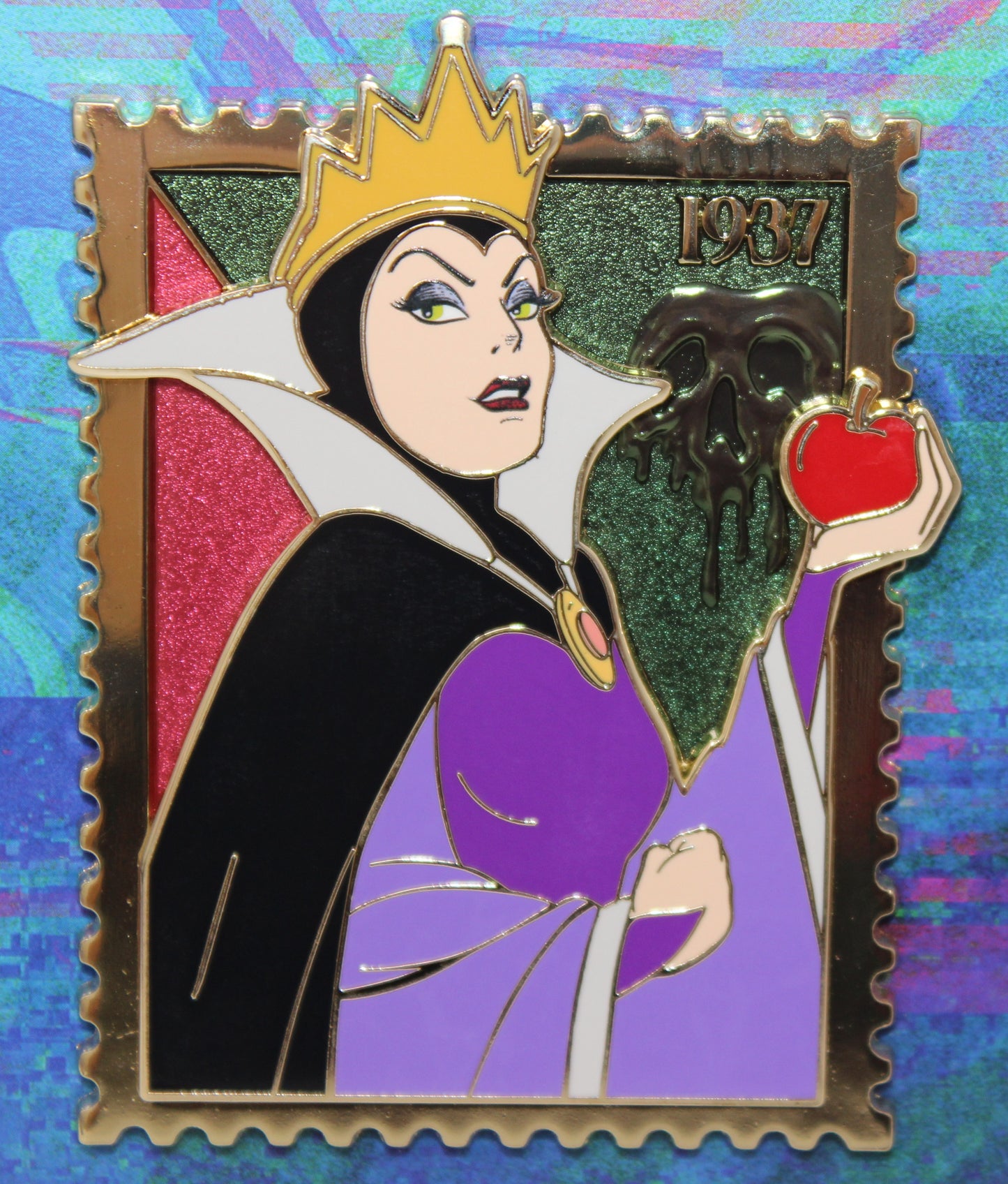 Evil Queen Royal Stamps Pink a la Mode Disney Pin