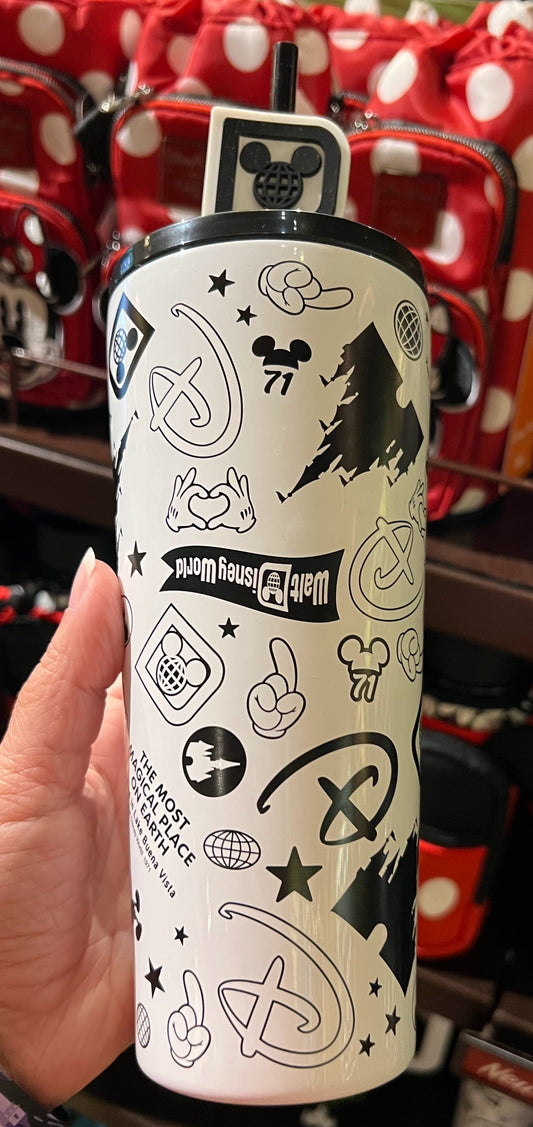 White Walt Disney World Metal Tumbler 22oz