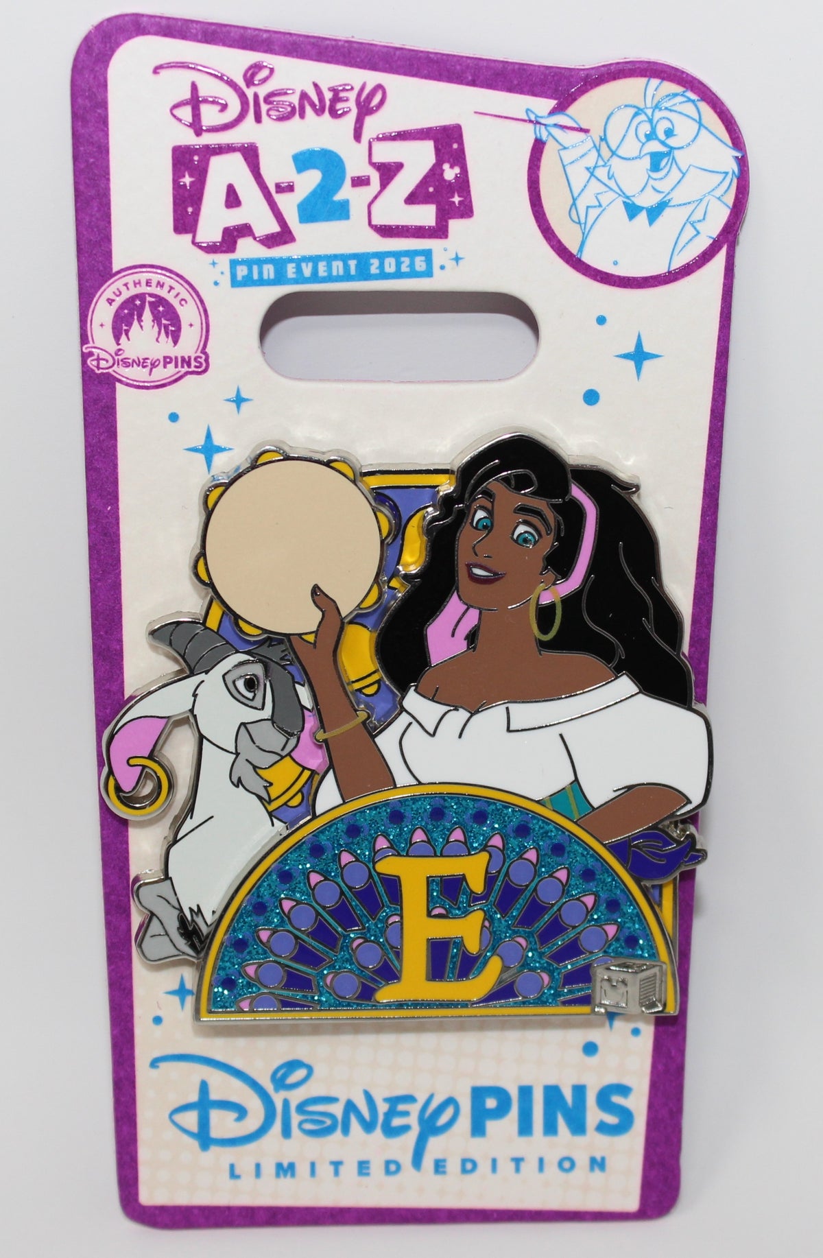 E for Esmeralda Alphabet Collection A-2-Z Disney Pin