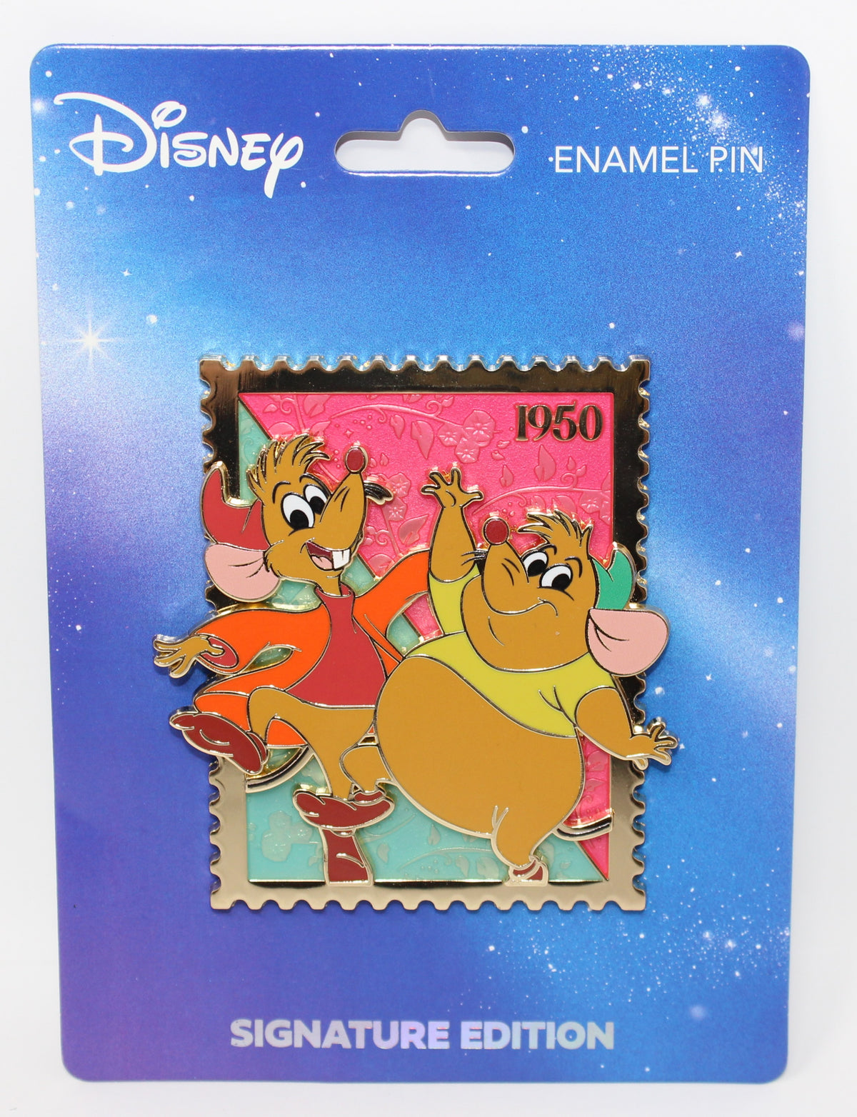 Jaq & Gus Royal Stamps Pink a la Mode Signature Edition Disney Pin